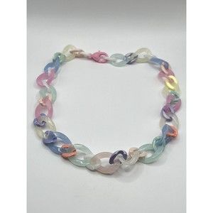 Pastel Acrylic Chain Link Necklace 17”~ 6mm Thick~
